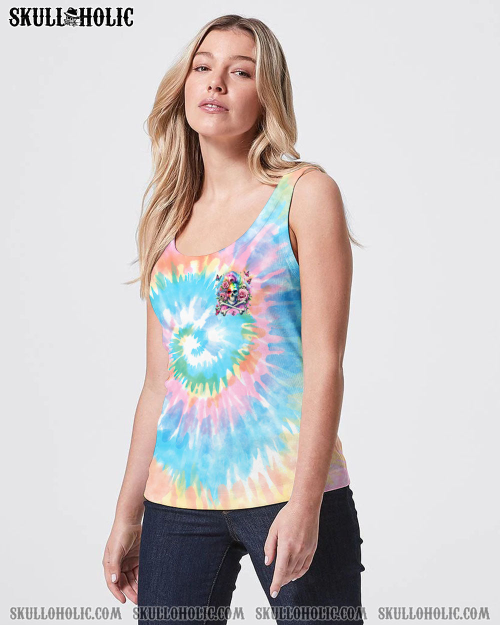 I’M AN OLD WOMAN MESSY BUN SKULL TIE DYE ALL OVER PRINT – TLTR2906241