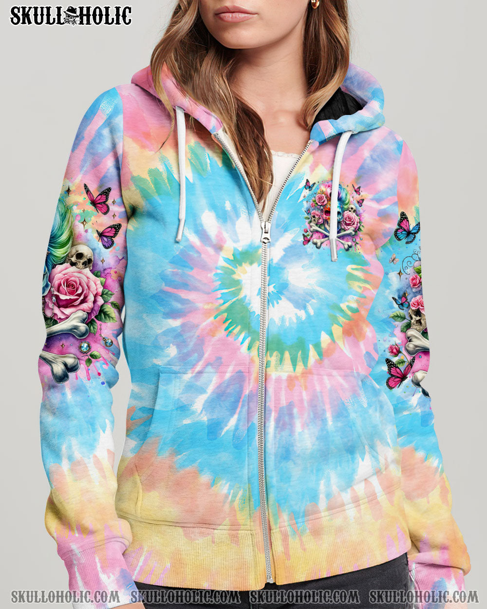 I’M AN OLD WOMAN MESSY BUN SKULL TIE DYE ALL OVER PRINT – TLTR2906241