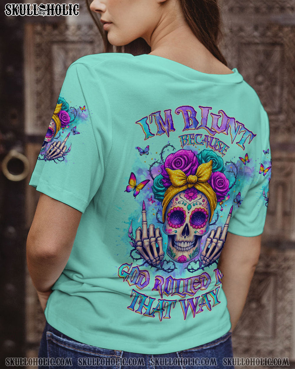 I’M BLUNT BECAUSE GOD ROLLED ME MESSY BUN ALL OVER PRINT – TLNZ2404242