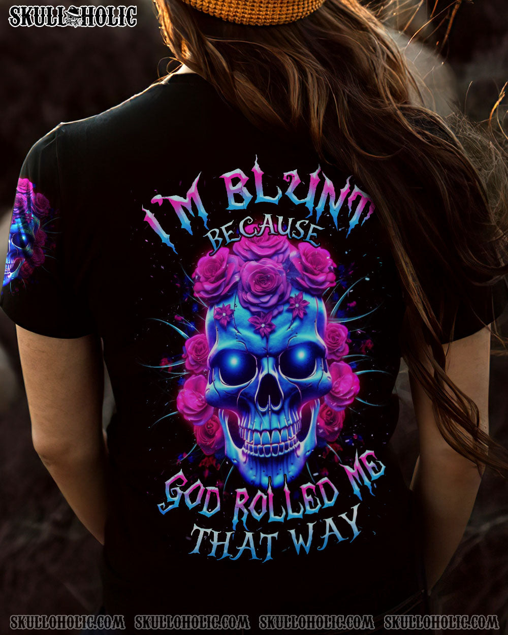 I’M BLUNT BECAUSE GOD ROLLED ME ROSE SKULL ALL OVER PRINT – TLNZ0507233
