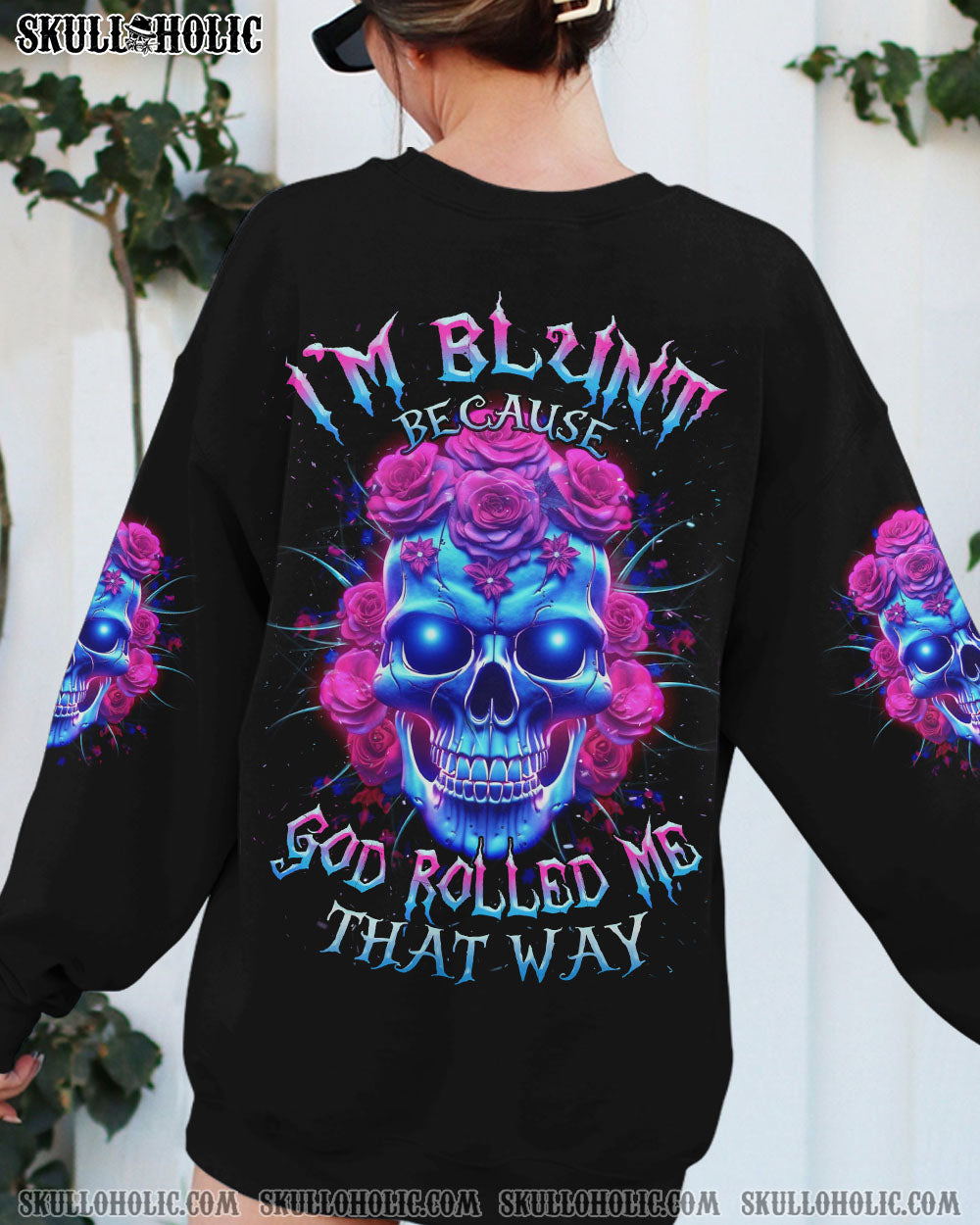 I’M BLUNT BECAUSE GOD ROLLED ME ROSE SKULL ALL OVER PRINT – TLNZ0507233