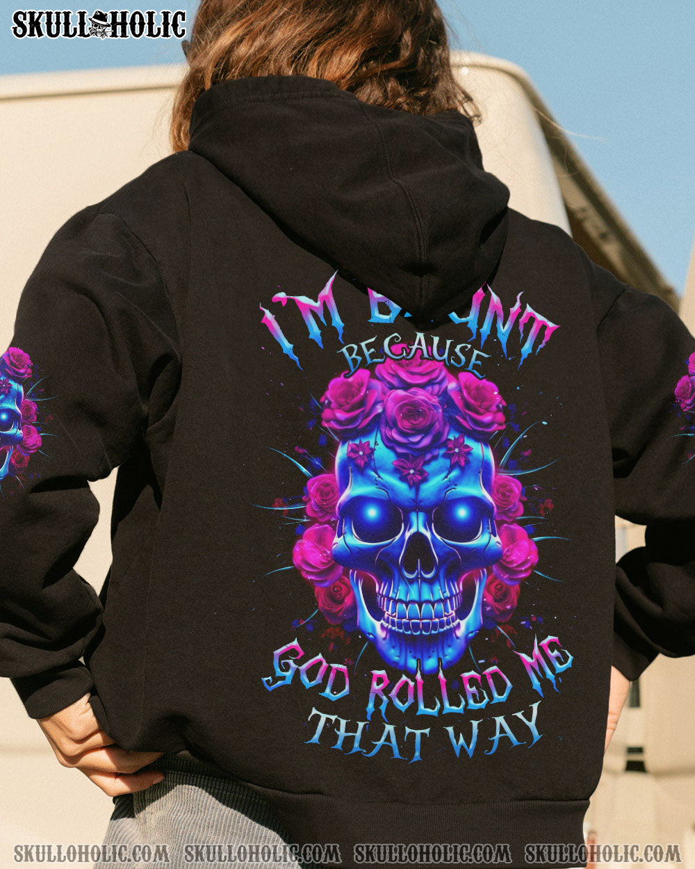 I’M BLUNT BECAUSE GOD ROLLED ME ROSE SKULL ALL OVER PRINT – TLNZ0507233