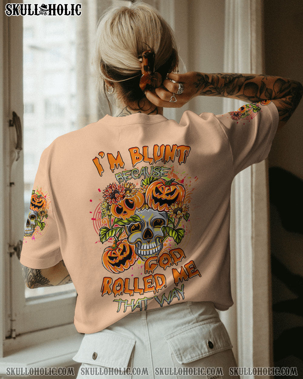 I’M BLUNT BECAUSE GOD ROLLED ME SKULL HALLOWEEN ALL OVER PRINT – TLNZ1108231