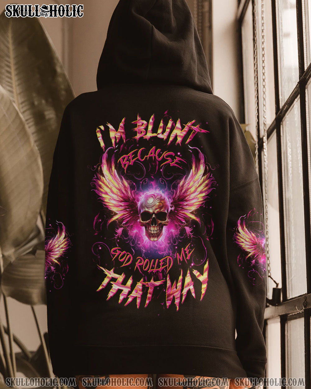 I’M BLUNT BECAUSE GOD ROLLED ME SKULL WINGS ALL OVER PRINT – TLTW0410232
