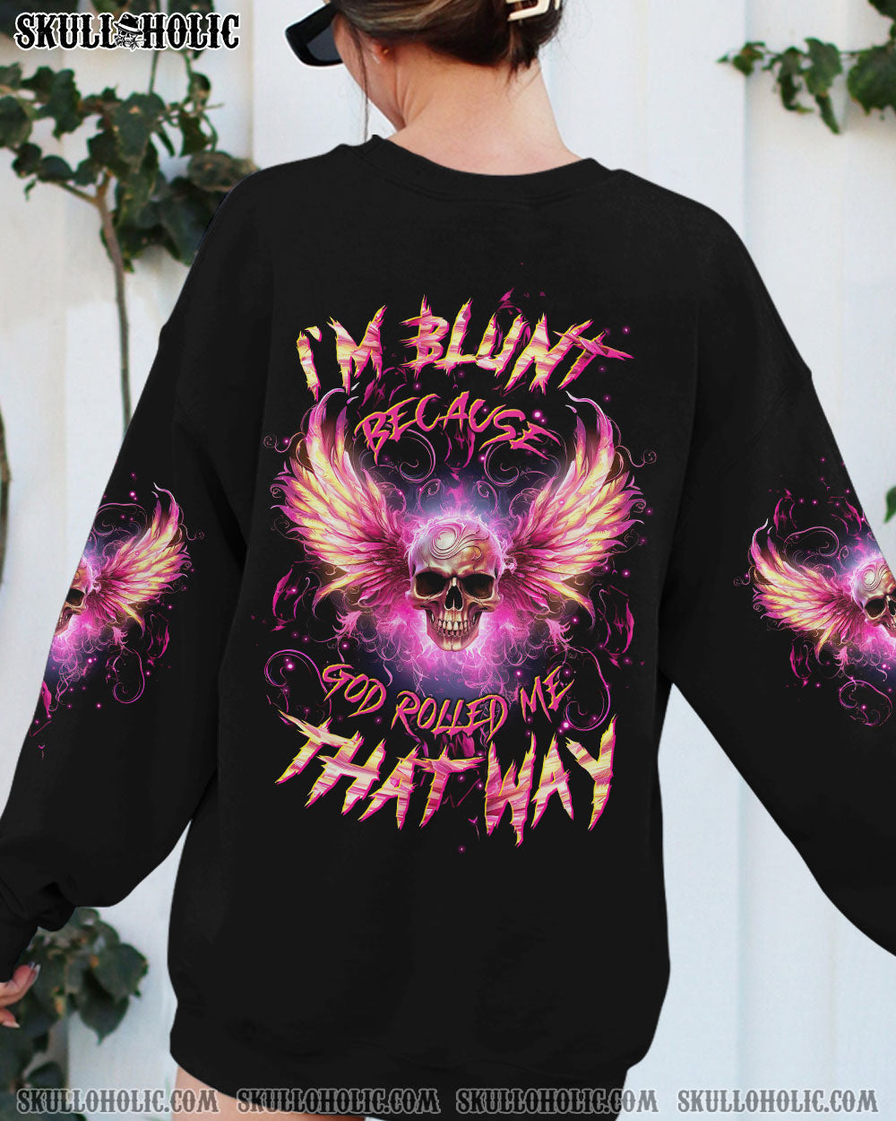 I’M BLUNT BECAUSE GOD ROLLED ME SKULL WINGS ALL OVER PRINT – TLTW0410232
