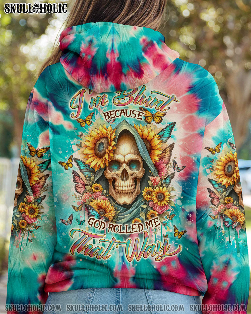 I’M BLUNT BECAUSE GOD ROLLED ME TIE DYE ALL OVER PRINT – TLNO2501242