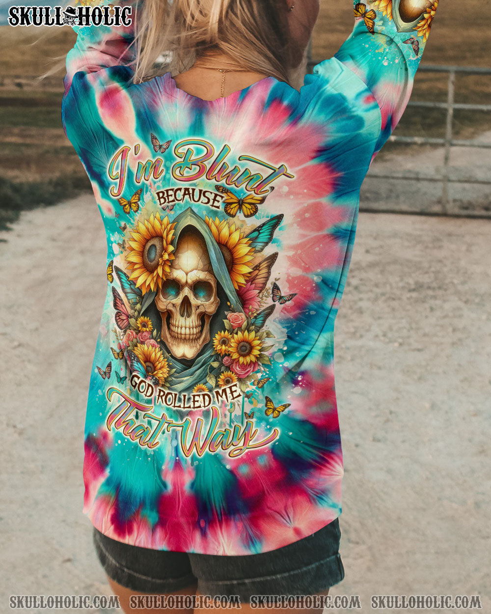 I’M BLUNT BECAUSE GOD ROLLED ME TIE DYE ALL OVER PRINT – TLNO2501242