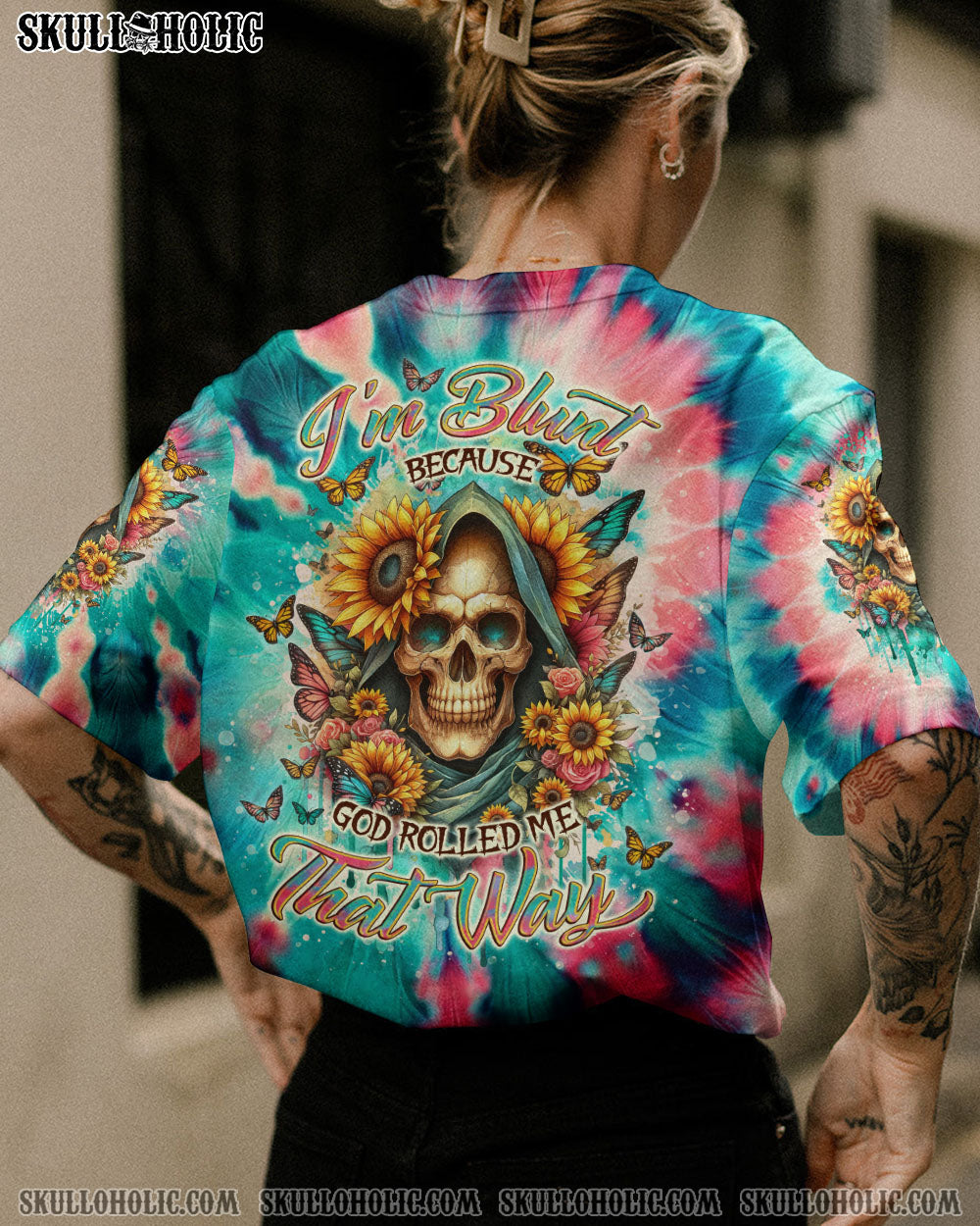 I’M BLUNT BECAUSE GOD ROLLED ME TIE DYE ALL OVER PRINT – TLNO2501242