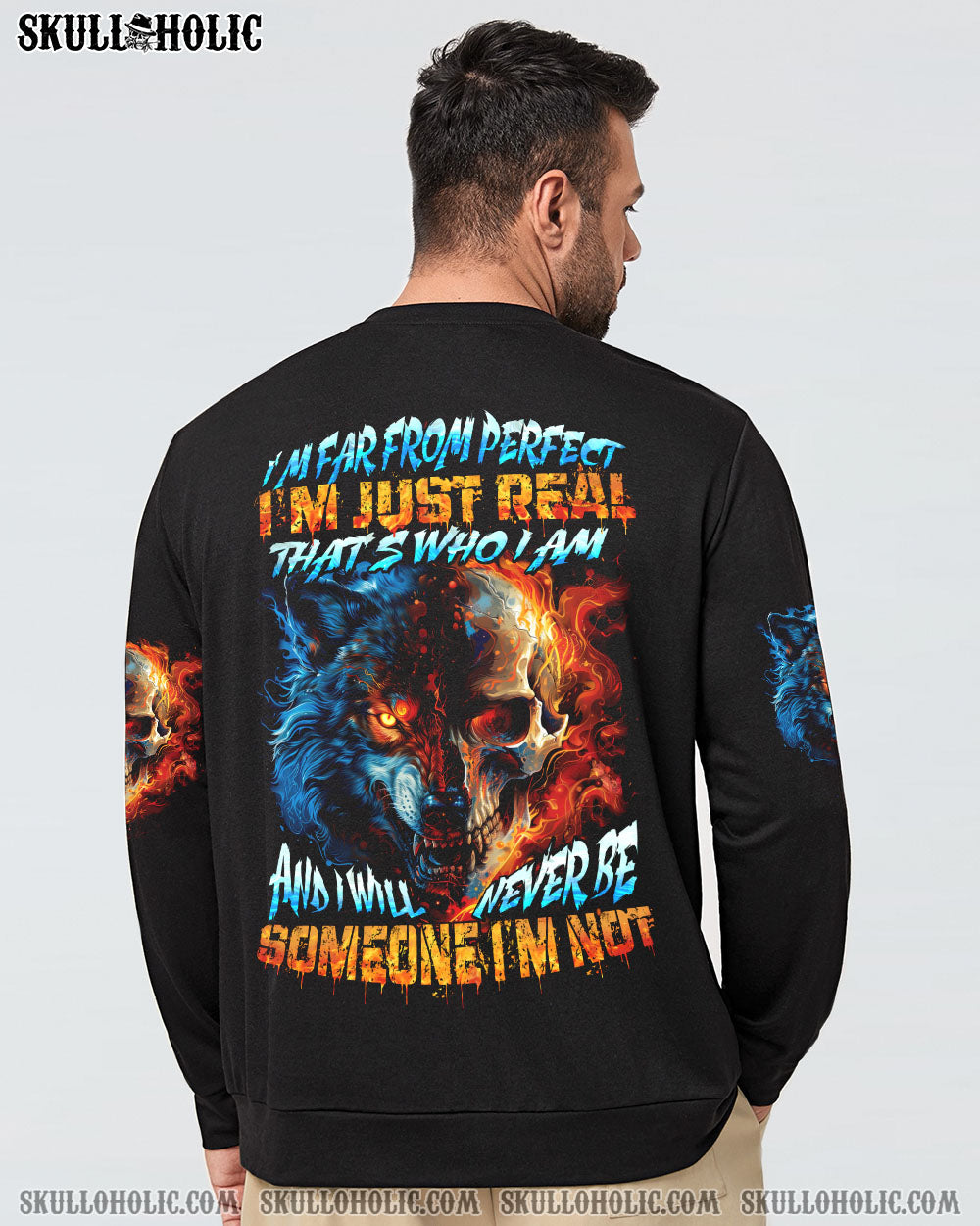I’M FAR FROM PERFECT I’M JUST REAL WOLF SKULL ALL OVER PRINT – TYTD1604243