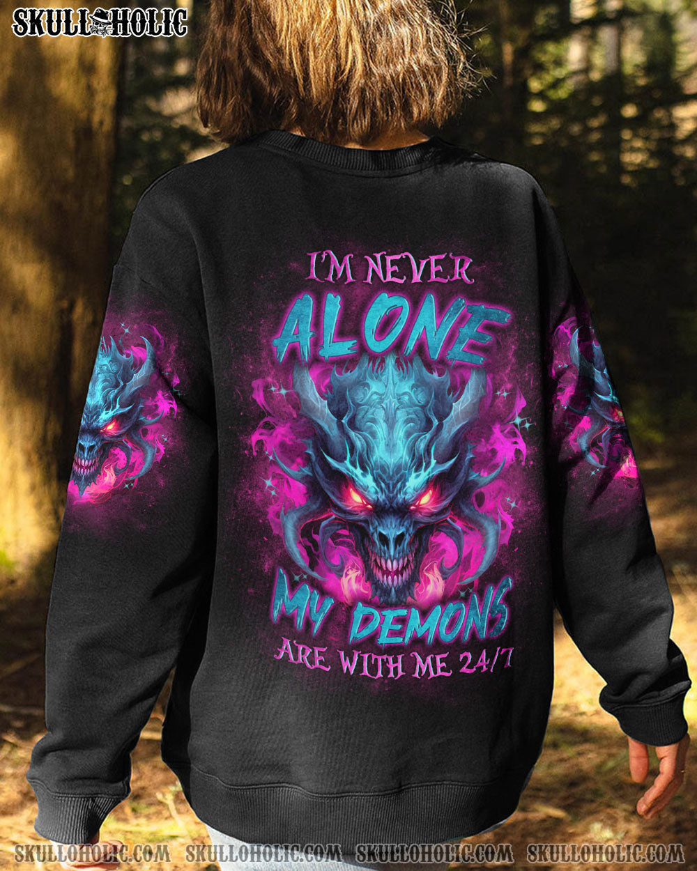 I’M NEVER ALONE SKULL DEMON ALL OVER PRINT – YHLN0609233