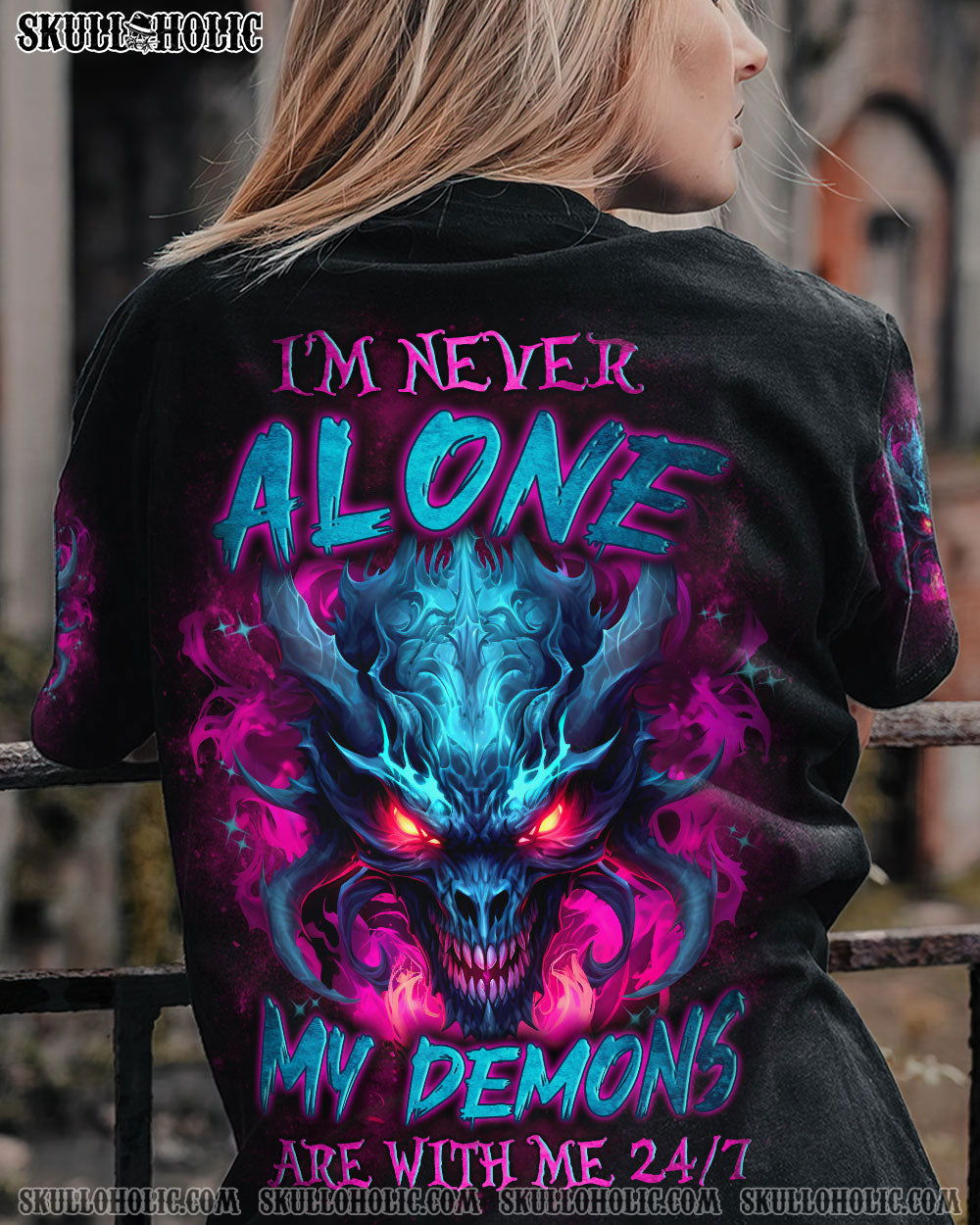 I'M NEVER ALONE SKULL DEMON ALL OVER PRINT - YHLN0609233