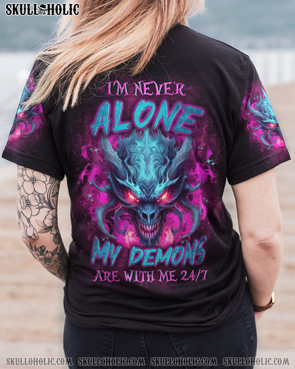 I’M NEVER ALONE SKULL DEMON ALL OVER PRINT – YHLN0609233