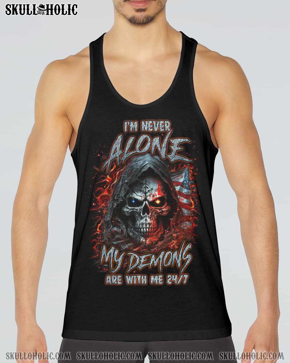 I’M NEVER ALONE SKULL DEMON ALL OVER PRINT – YHLN2107234