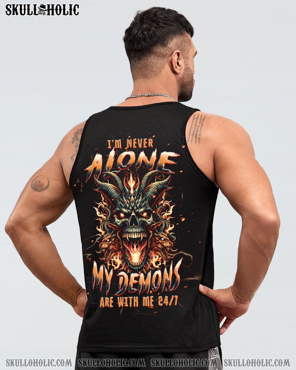 I’M NEVER ALONE SKULL DEMON SKULL DRAGON ALL OVER PRINT – TLPQ2406241