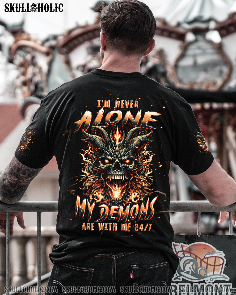 I’M NEVER ALONE SKULL DEMON SKULL DRAGON ALL OVER PRINT – TLPQ2406241