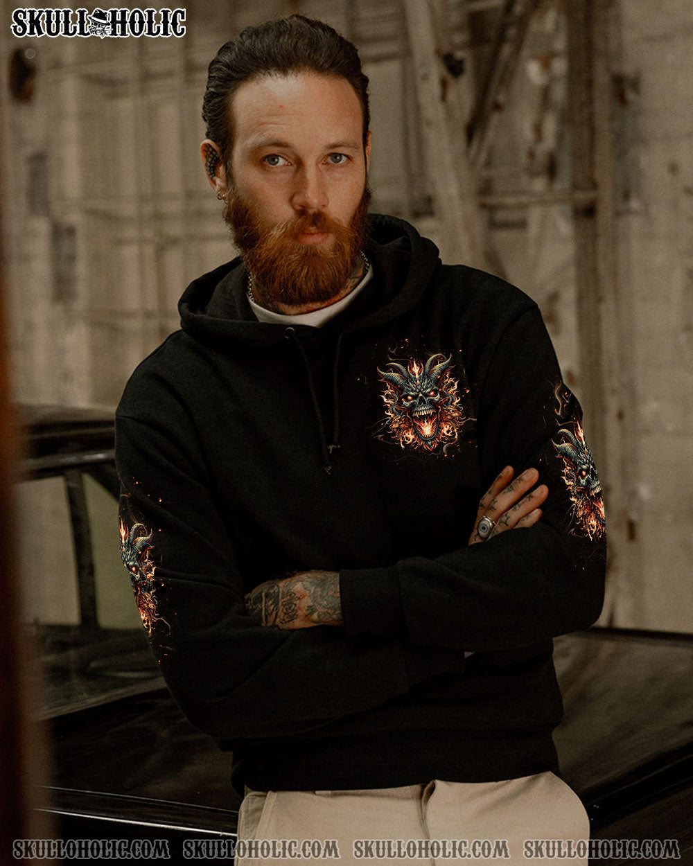 I’M NEVER ALONE SKULL DEMON SKULL DRAGON ALL OVER PRINT – TLPQ2406241