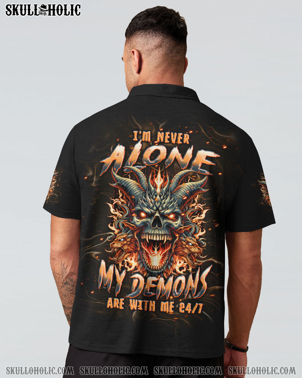 I’M NEVER ALONE SKULL DEMON SKULL DRAGON ALL OVER PRINT – TLPQ2406241
