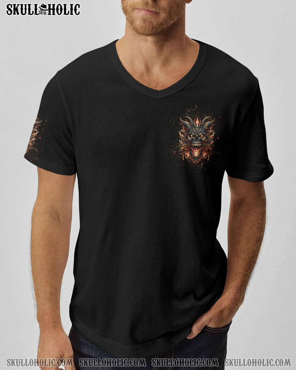 I’M NEVER ALONE SKULL DEMON SKULL DRAGON ALL OVER PRINT – TLPQ2406241