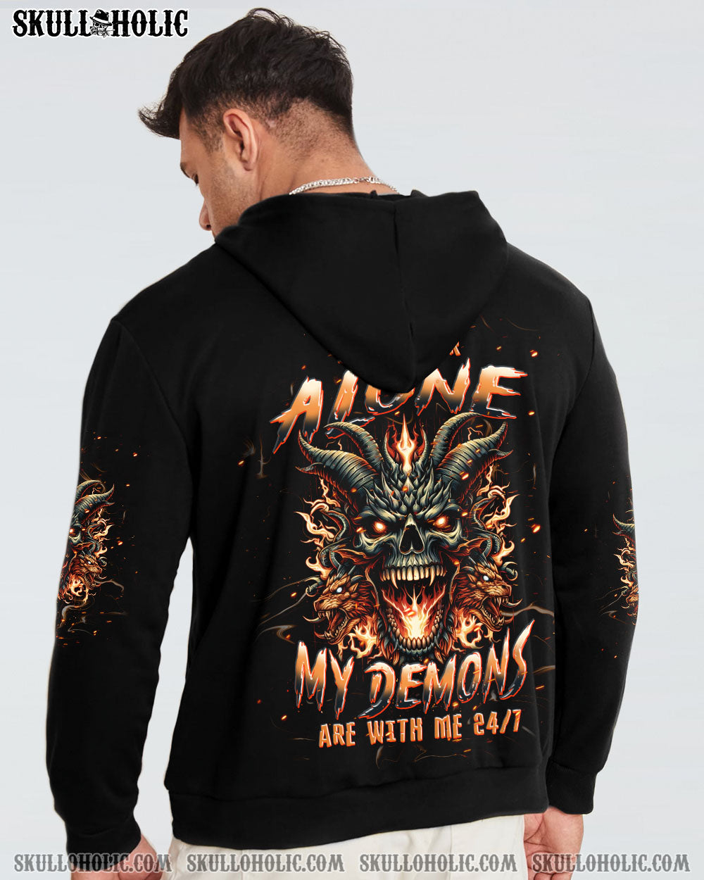I’M NEVER ALONE SKULL DEMON SKULL DRAGON ALL OVER PRINT – TLPQ2406241