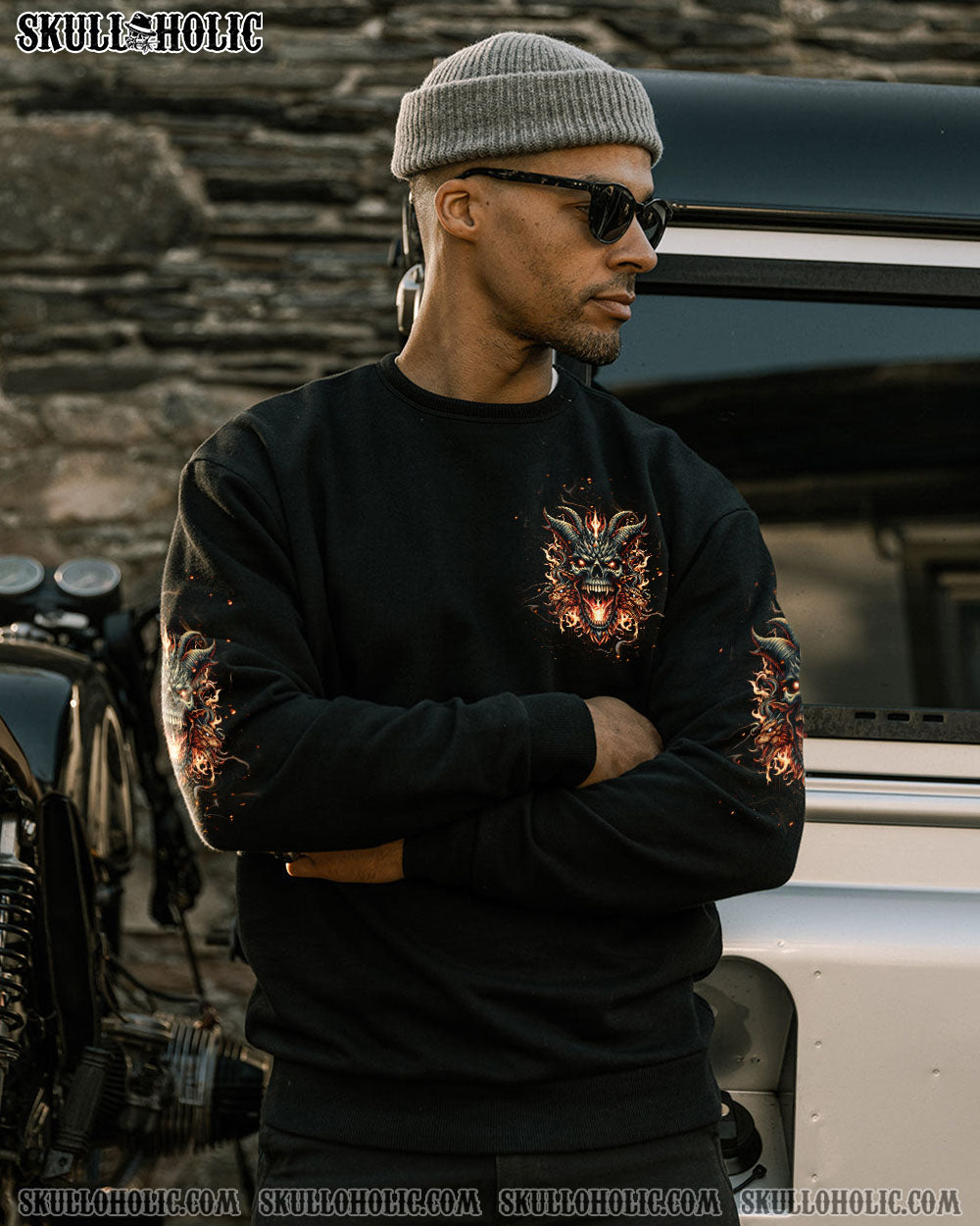 I’M NEVER ALONE SKULL DEMON SKULL DRAGON ALL OVER PRINT – TLPQ2406241