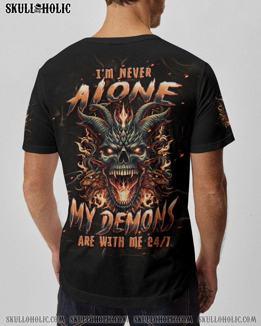 I’M NEVER ALONE SKULL DEMON SKULL DRAGON ALL OVER PRINT – TLPQ2406241