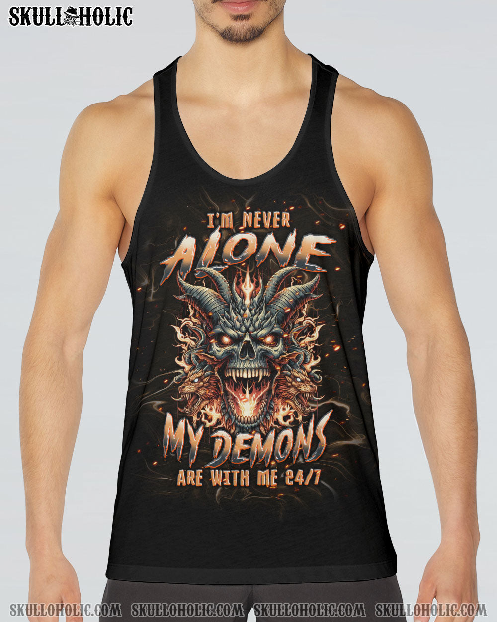 I’M NEVER ALONE SKULL DEMON SKULL DRAGON ALL OVER PRINT – TLPQ2406241
