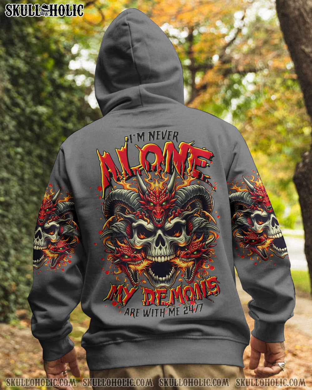 I’M NEVER ALONE SKULL DEMON SKULL DRAGON ALL OVER PRINT – TLTR2506242