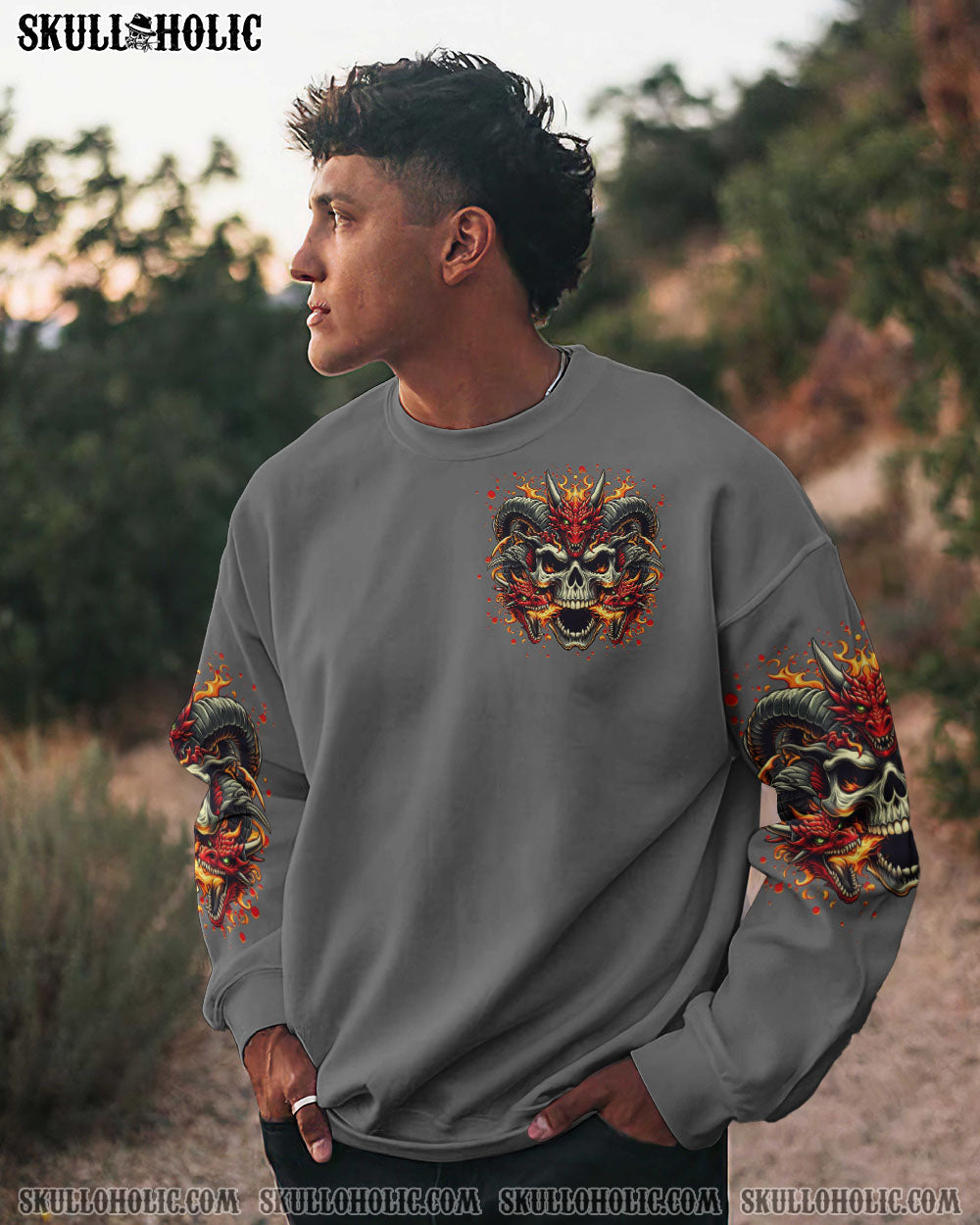 I’M NEVER ALONE SKULL DEMON SKULL DRAGON ALL OVER PRINT – TLTR2506242