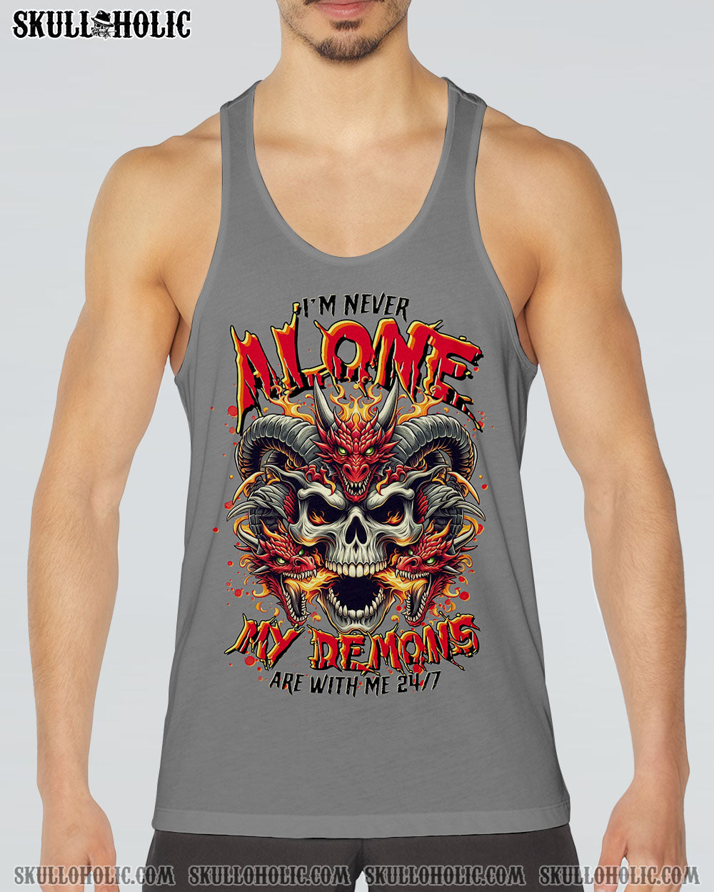 I’M NEVER ALONE SKULL DEMON SKULL DRAGON ALL OVER PRINT – TLTR2506242