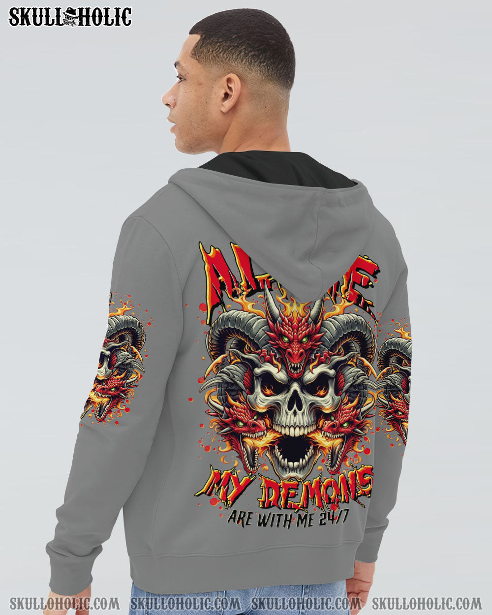 I’M NEVER ALONE SKULL DEMON SKULL DRAGON ALL OVER PRINT – TLTR2506242