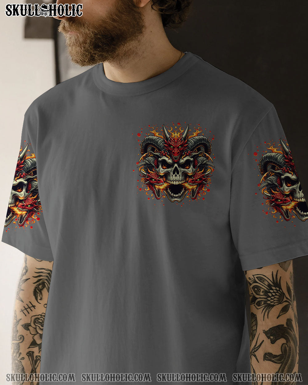 I’M NEVER ALONE SKULL DEMON SKULL DRAGON ALL OVER PRINT – TLTR2506242