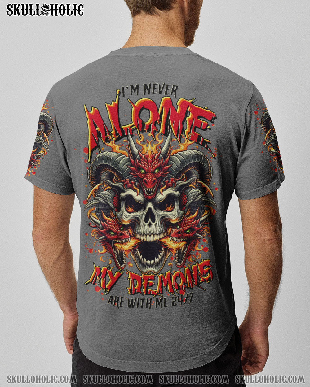 I’M NEVER ALONE SKULL DEMON SKULL DRAGON ALL OVER PRINT – TLTR2506242
