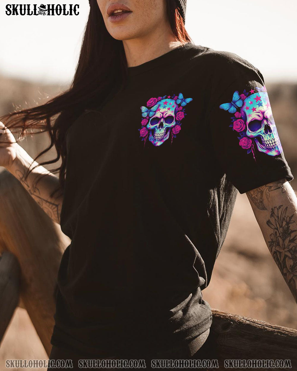 I’M NOT A B I’M JUST HONEST SKULL ROSE AMERICA ALL OVER PRINT – TLNT1505231