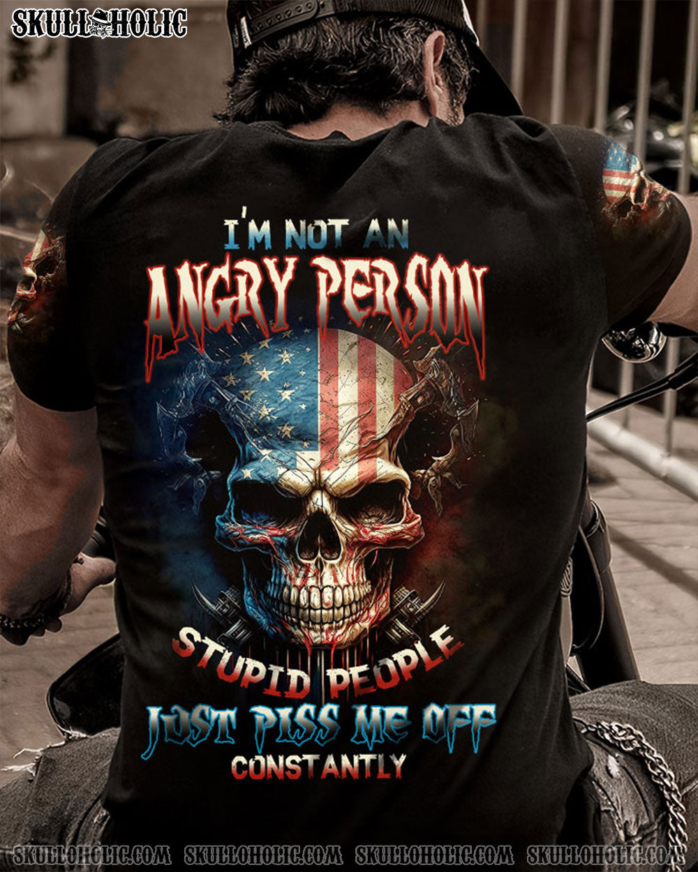 I'M NOT AN ANGRY PERSON SKULL ALL OVER PRINT - TLTW0802231