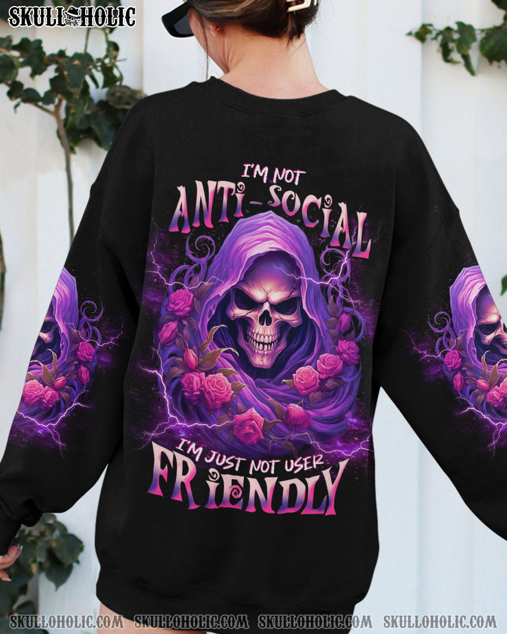 I’M NOT ANTI-SOCIAL MAD REAPER ROSE ALL OVER PRINT – TLNT1306233