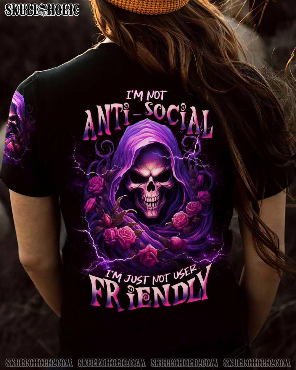 I’M NOT ANTI-SOCIAL MAD REAPER ROSE ALL OVER PRINT – TLNT1306233