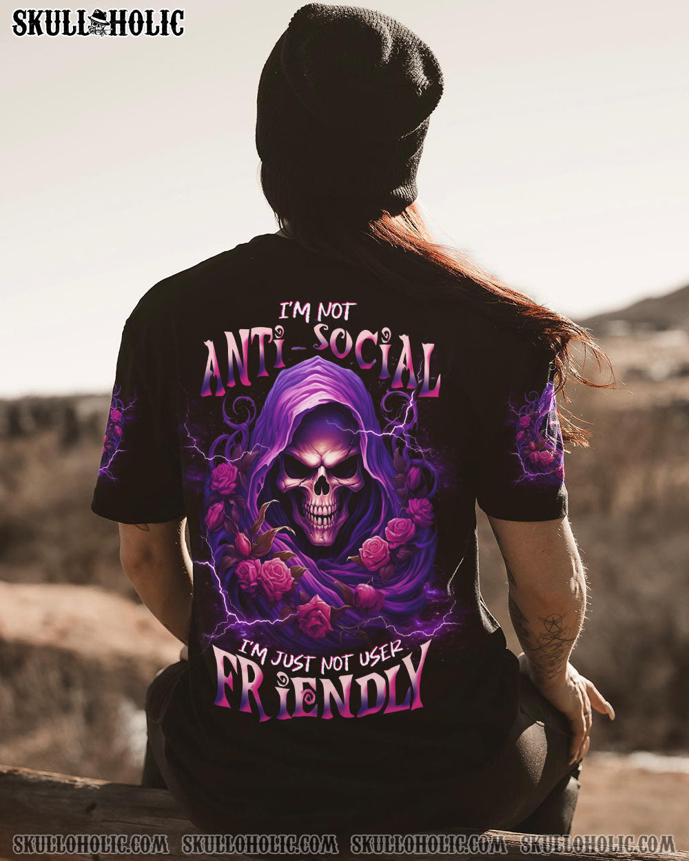 I’M NOT ANTI-SOCIAL MAD REAPER ROSE ALL OVER PRINT – TLNT1306233