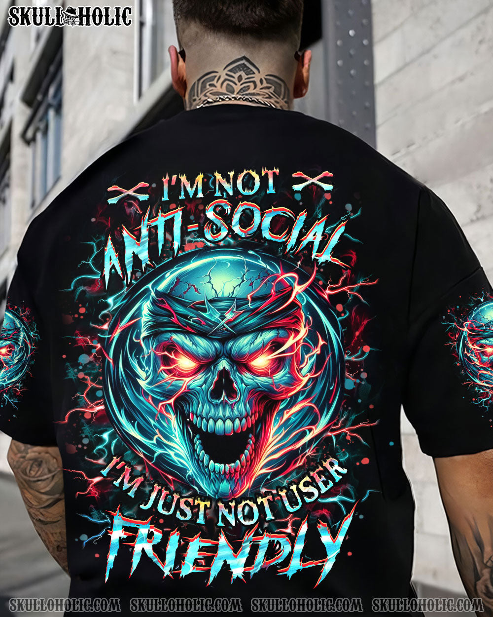 I'M NOT ANTI-SOCIAL MAD REAPER SKULL ALL OVER PRINT - YHHN3005245