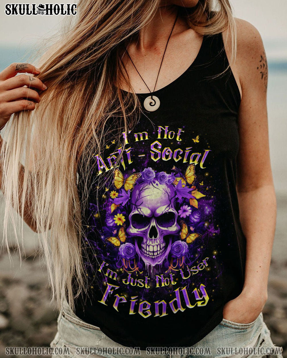 I’M NOT ANTI-SOCIAL MAD SKULL ALL OVER PRINT – YHKD0412233
