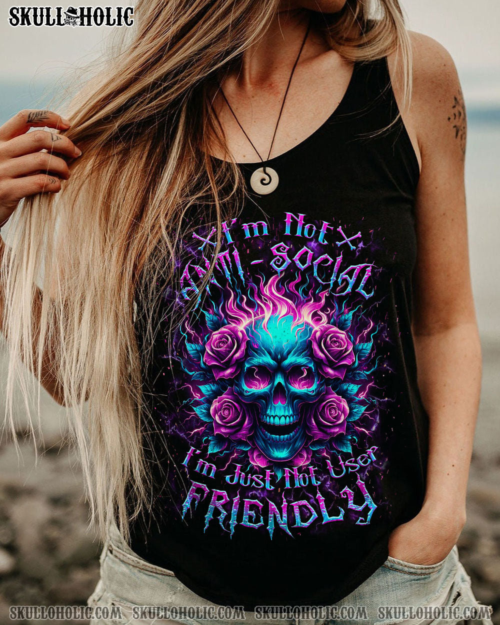 I’M NOT ANTI-SOCIAL MAD SKULL ALL OVER PRINT – YHKD3001241
