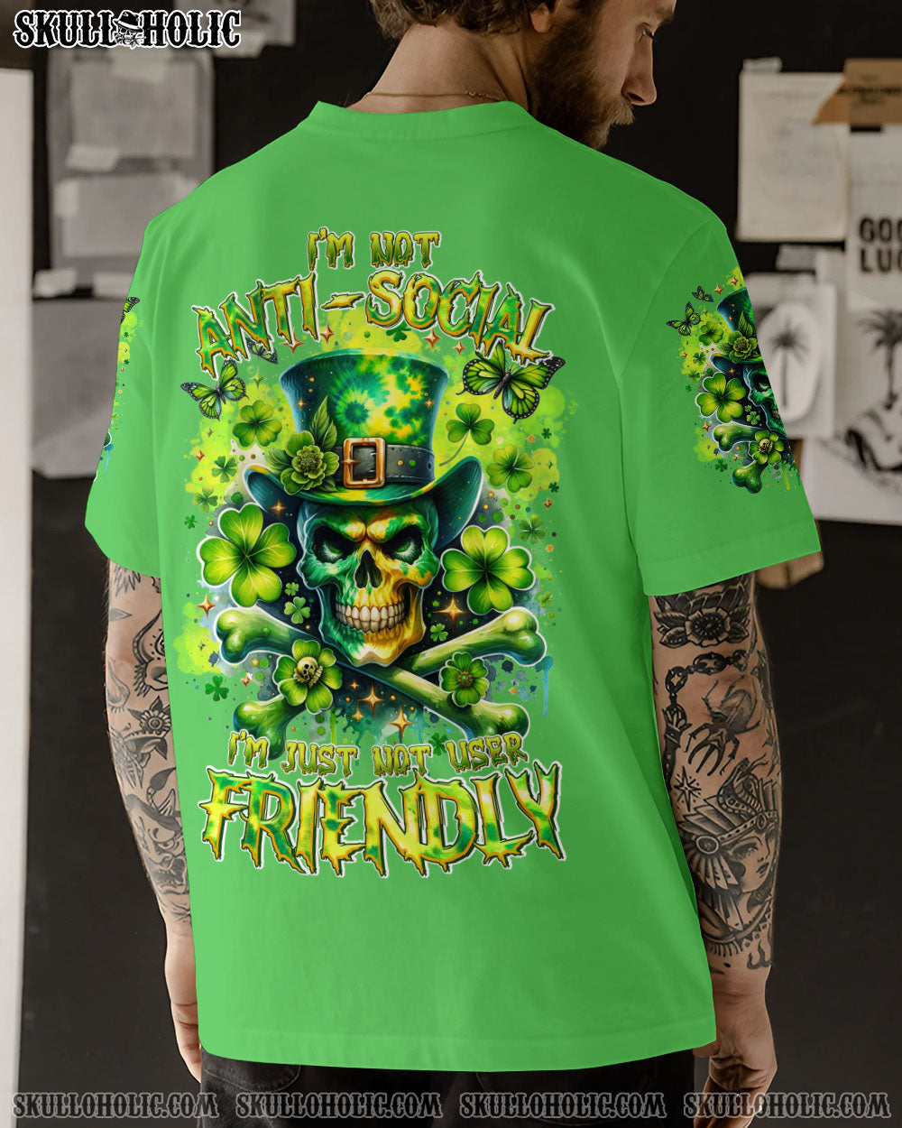 I’M NOT ANTI-SOCIAL MAD SKULL PATRICK’S DAY ALL OVER PRINT – TLTR2501241