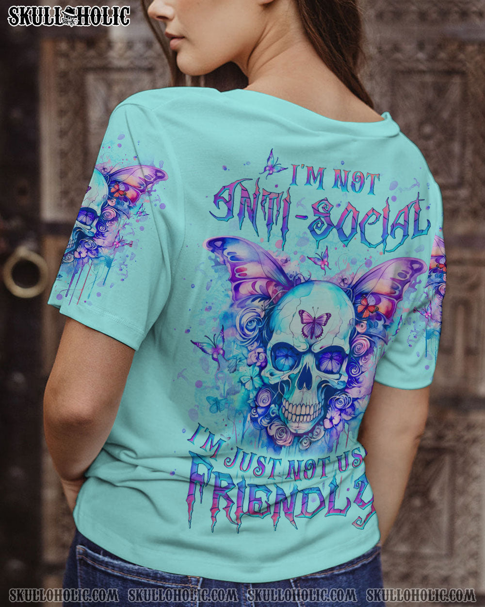 I’M NOT ANTI-SOCIAL SKULL ALL OVER PRINT – YHLT0412232