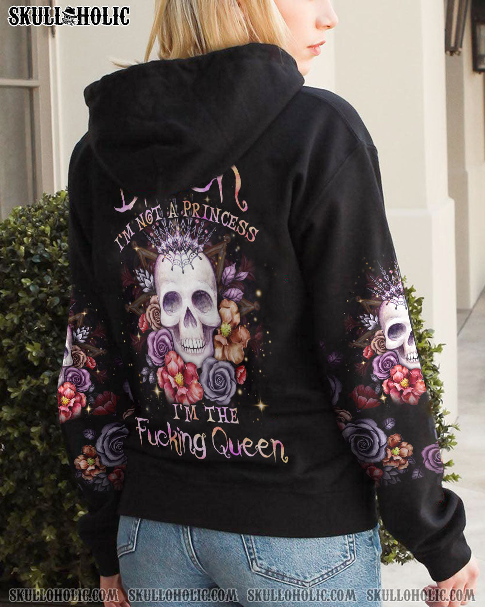 I’M THE F QUEEN FLOWER SKULL ALL OVER PRINT – YHLN1003233