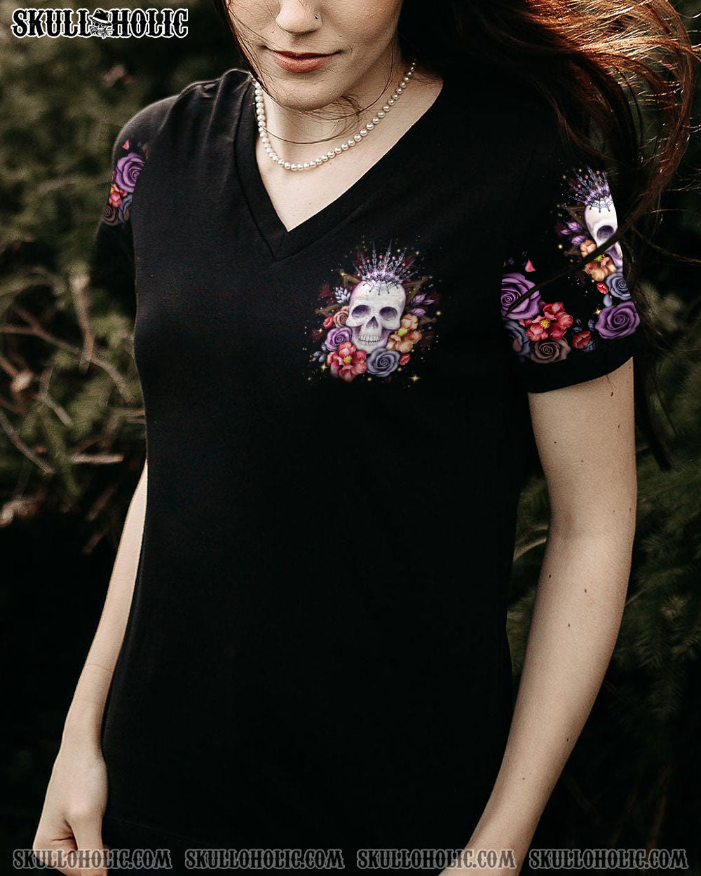 I’M THE F QUEEN FLOWER SKULL ALL OVER PRINT – YHLN1003233