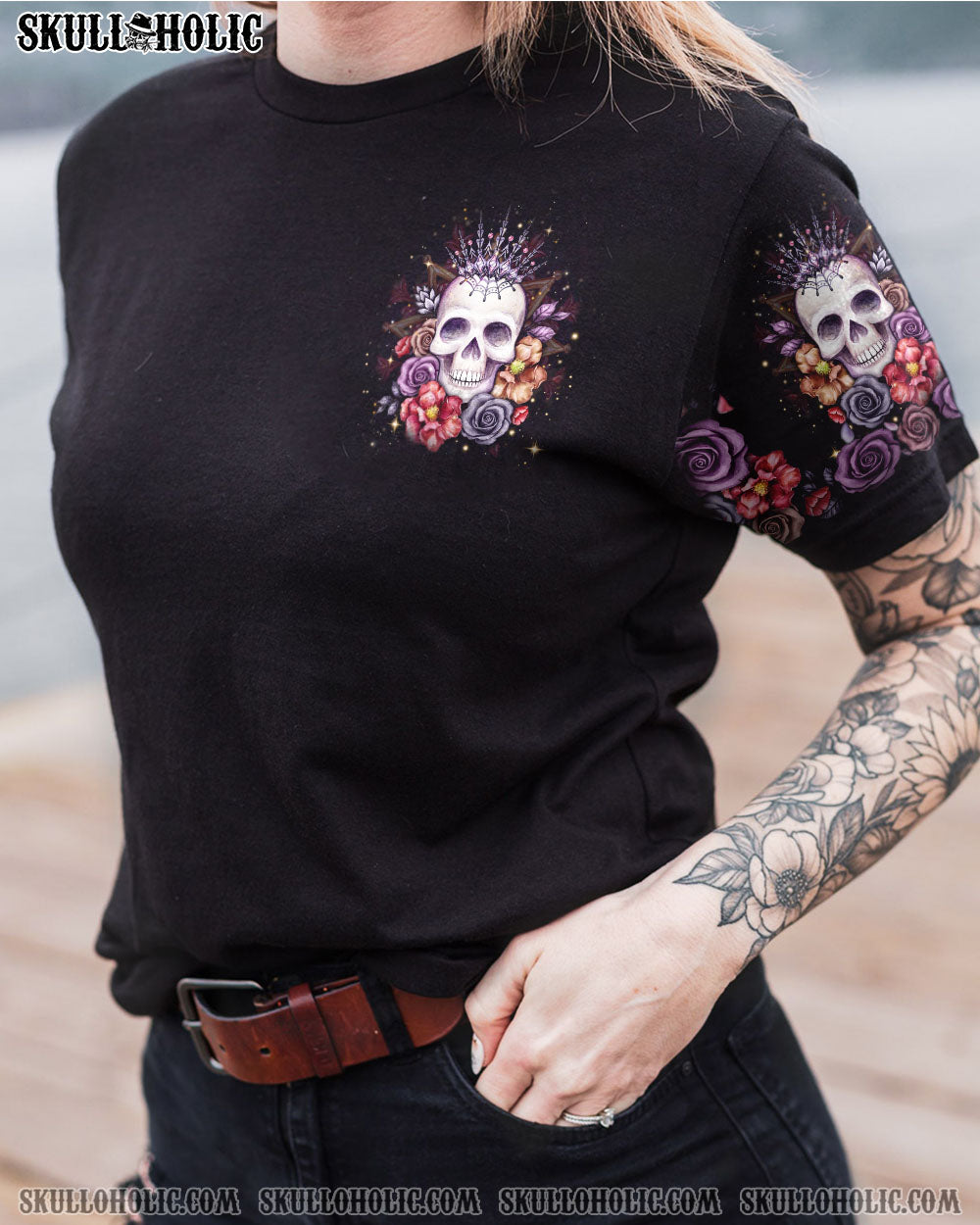 I’M THE F QUEEN FLOWER SKULL ALL OVER PRINT – YHLN1003233