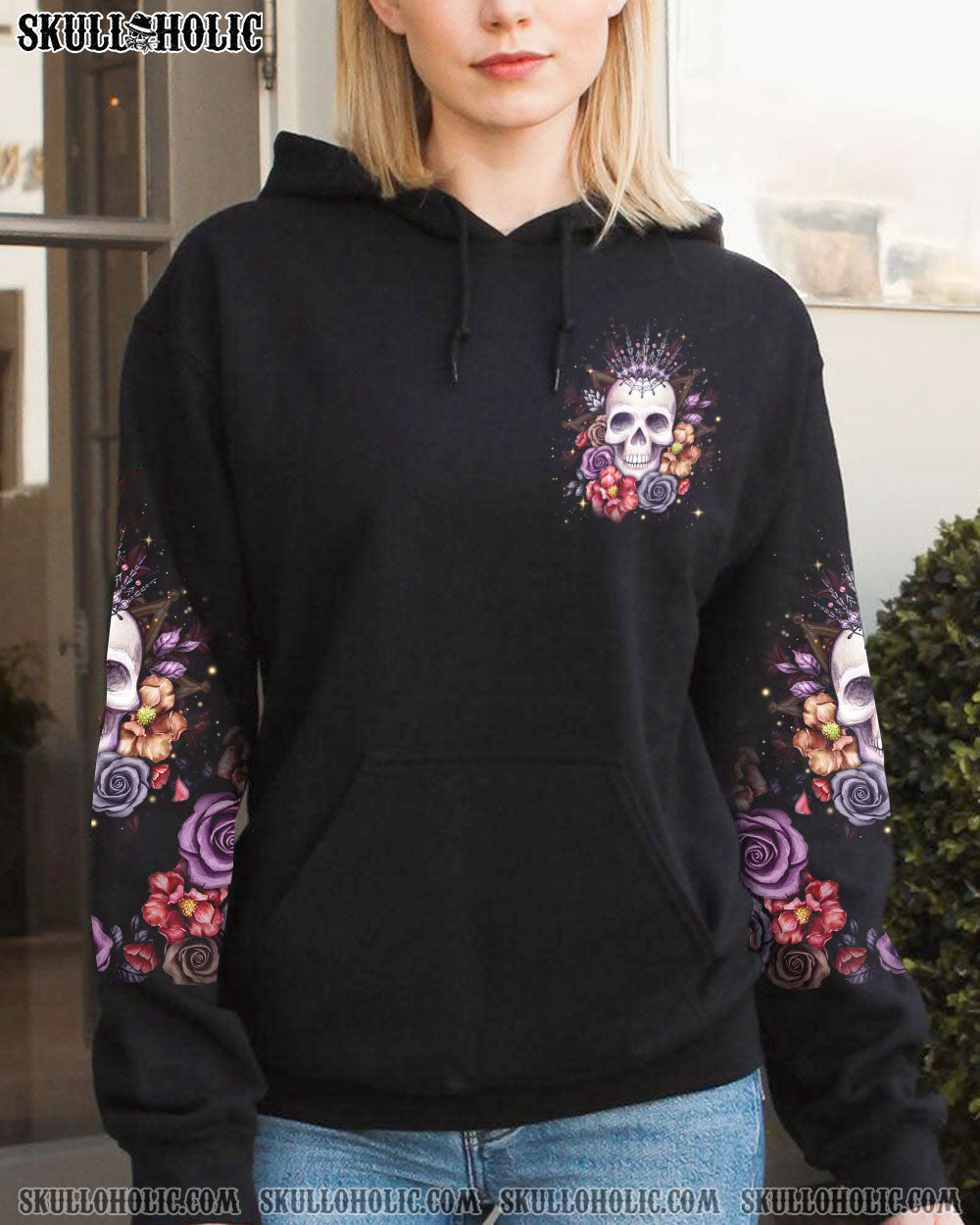 I’M THE F QUEEN FLOWER SKULL ALL OVER PRINT – YHLN1003233