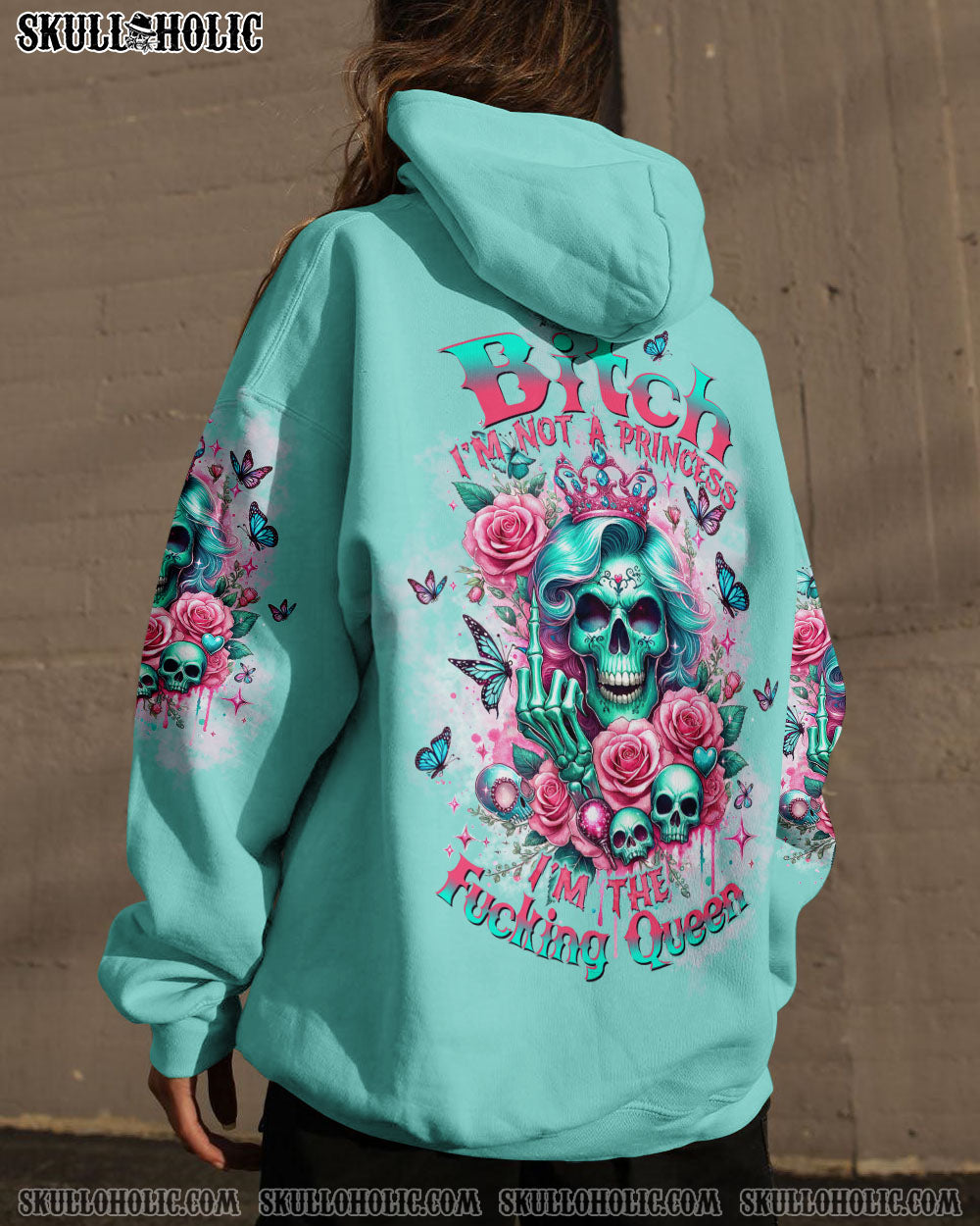 I’M THE F QUEEN SKULL LADY ROSE ALL OVER PRINT – TLTW3101241