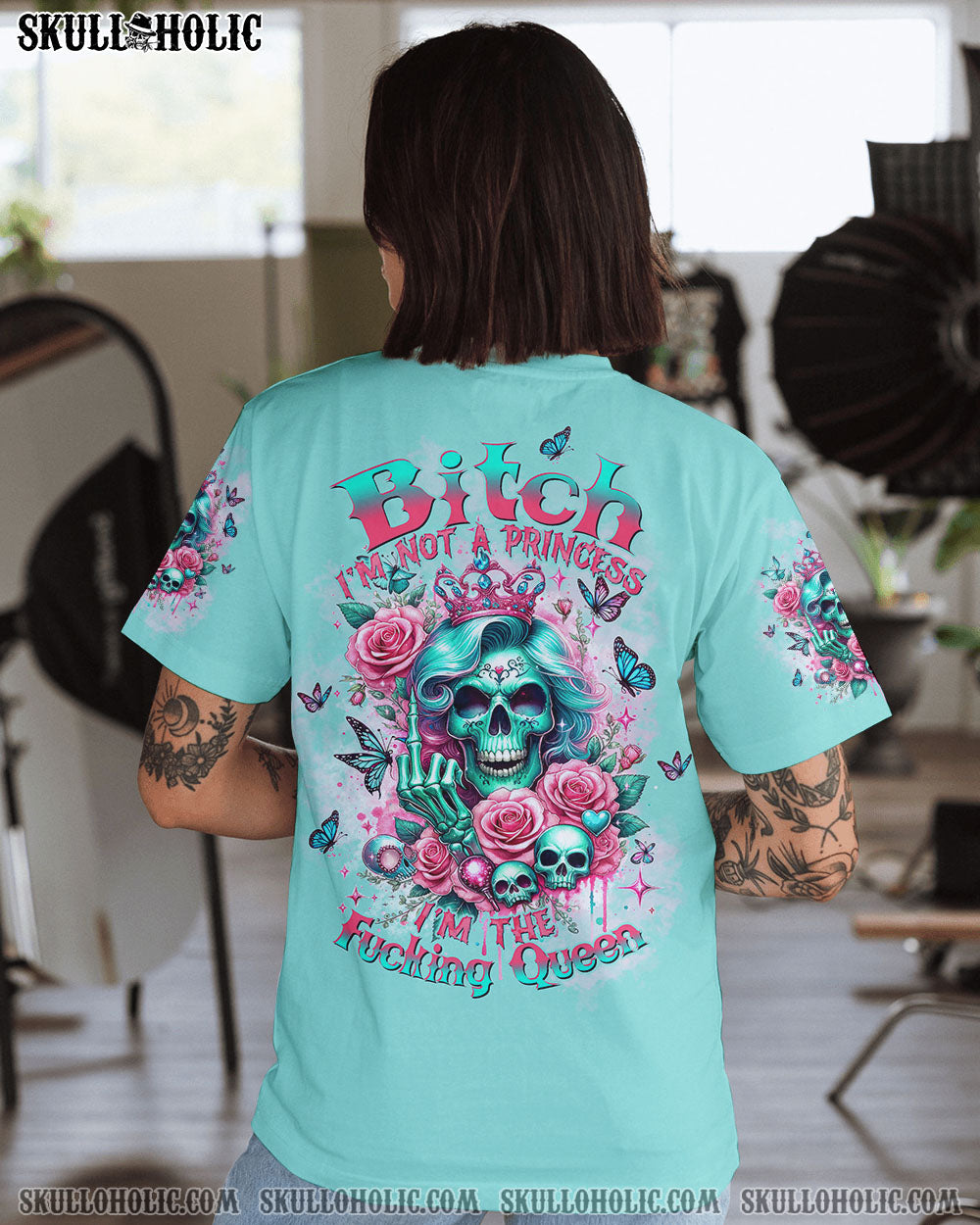 I’M THE F QUEEN SKULL LADY ROSE ALL OVER PRINT – TLTW3101241