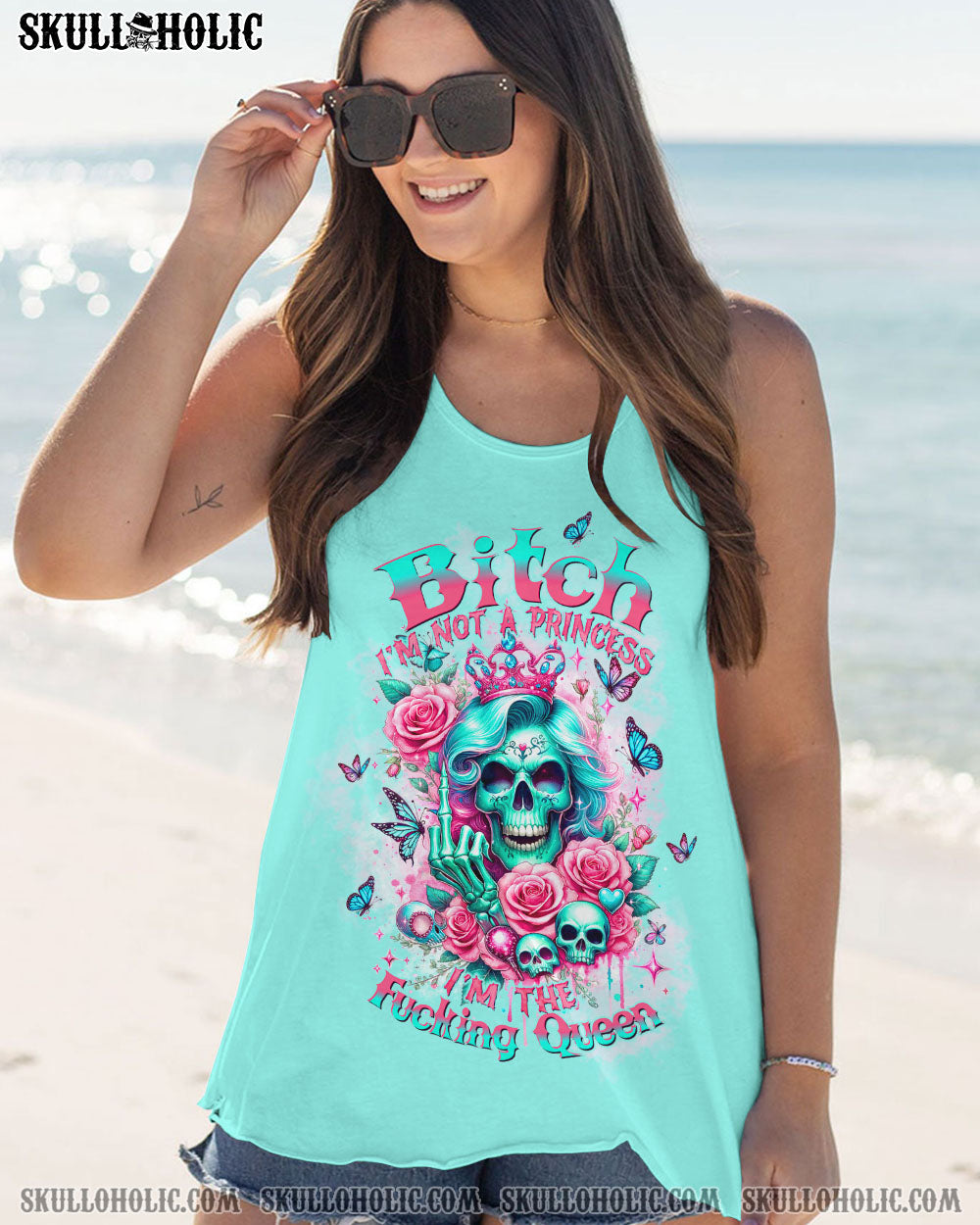 I’M THE F QUEEN SKULL LADY ROSE ALL OVER PRINT – TLTW3101241