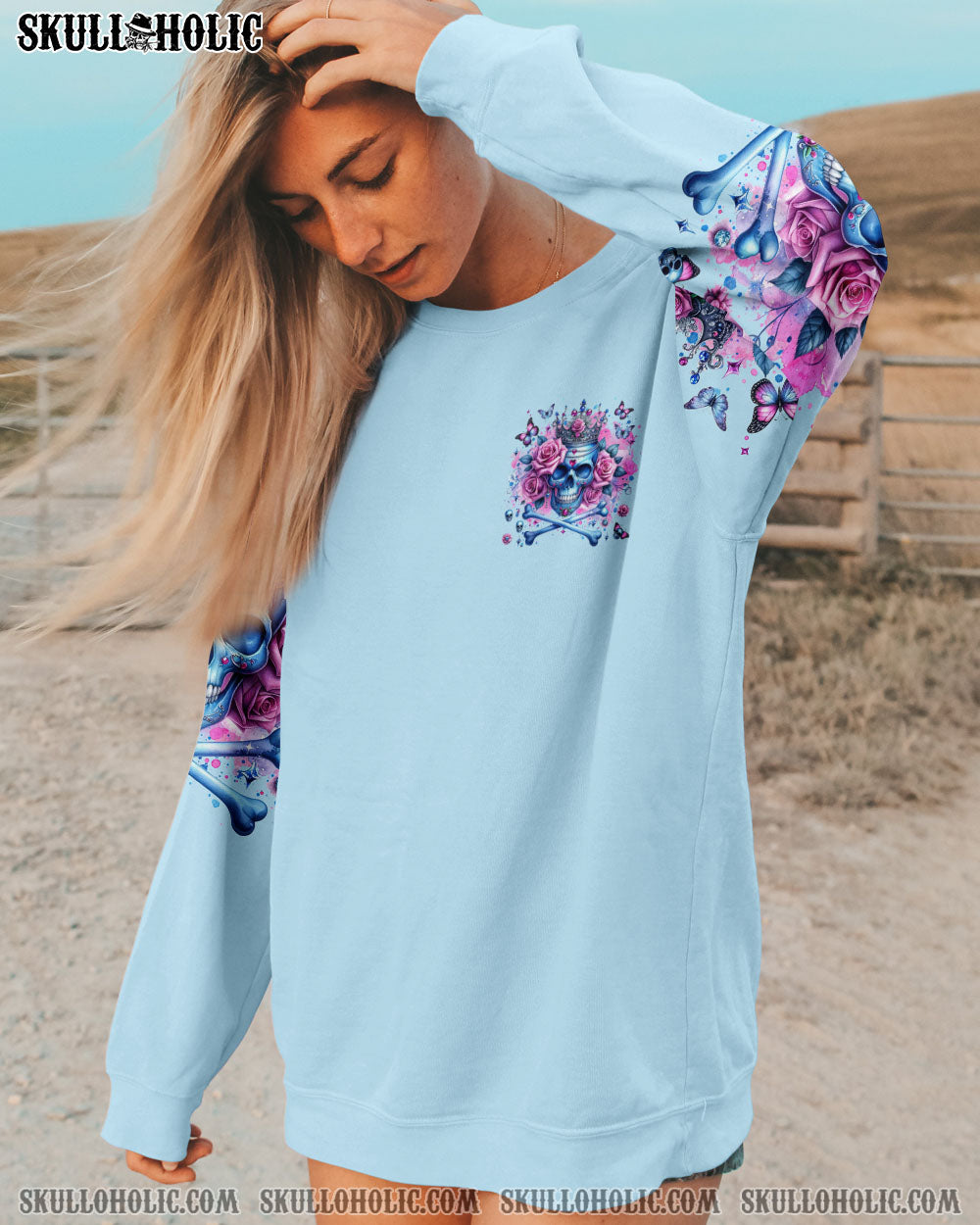 I’M THE F QUEEN SKULL ROSE BONES ALL OVER PRINT – TLTR2901244